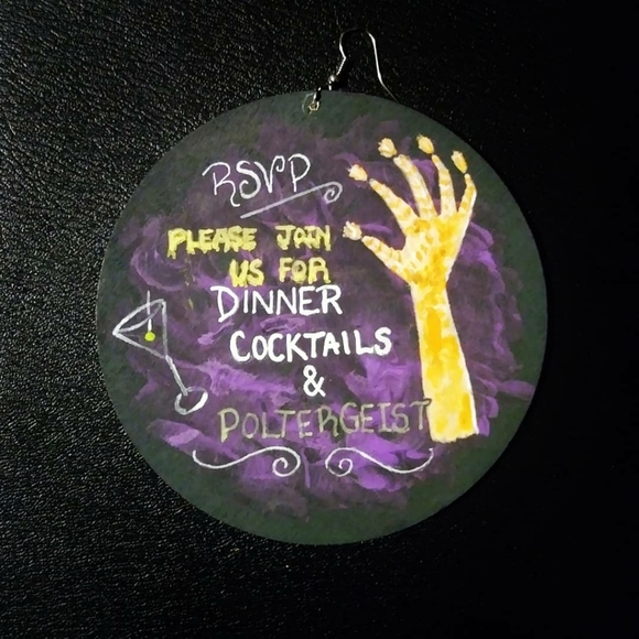 "Beetlejuice, Cocktails & Poltergeist" Earrings - Picture 5 of 9